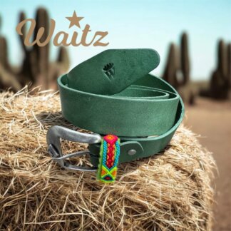 YUMA green soft leather belt