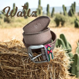 YUMA Taupe/grey soft leather belt