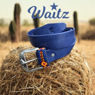 YUMA blue soft leather belt