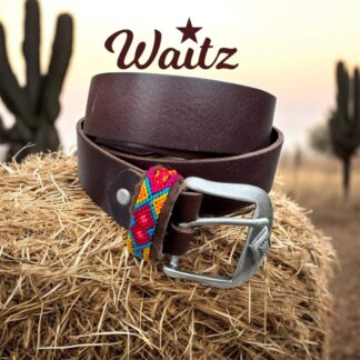 YUMA coffee brown soft leather belt